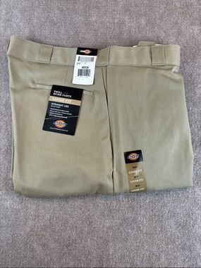 Dickies Loose Fit Twill Work Pants 40x34 Khaki NWT Double Knee